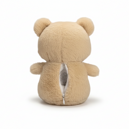 Nuffie knuffelbeer achterkant bruin 20cm met stemopname module